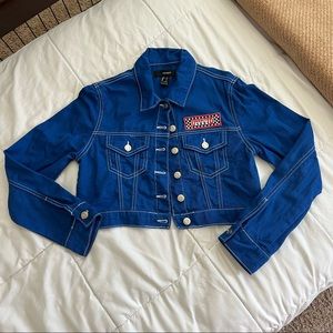 Vibrant Blue Cropped Jacket